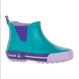 Kamik Rainplayo Youth Rain Boots - Teal/Purple/Mauve